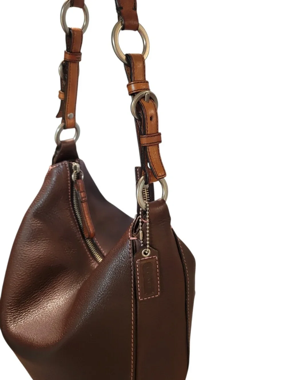 Y2K Coach Chelsea Brown Pebbled Leather Hobo Shoulder Bag Purse